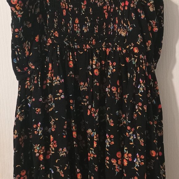 Wild Fable/Mini Dress/Women/M/Black Floral/Spaghetti Strap Sundress - Picture 2 of 11